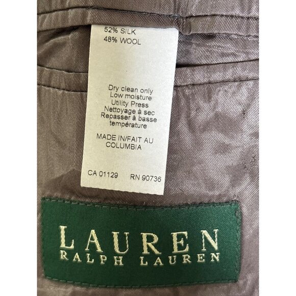 Lauren Ralph Lauren Men Houndstooth Plaid Blazer Lined Silk Blend Sport Coat 46R - Picture 12 of 15